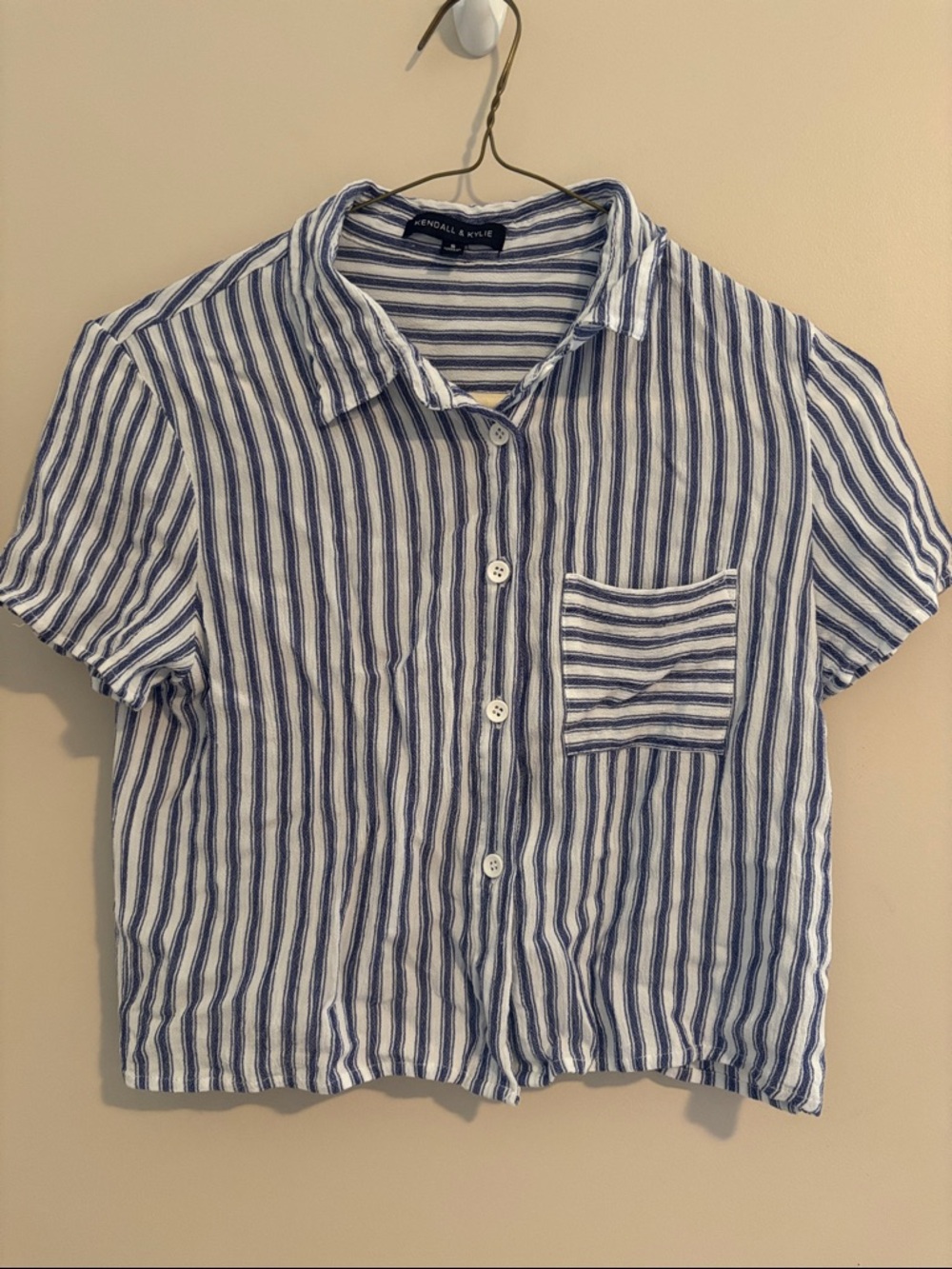 Kendall & Kylie Blue and White Striped Top